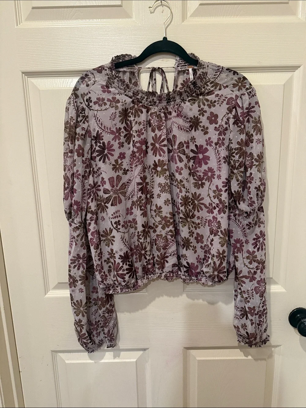 Free People Clarissa smocked neck floral top, medium